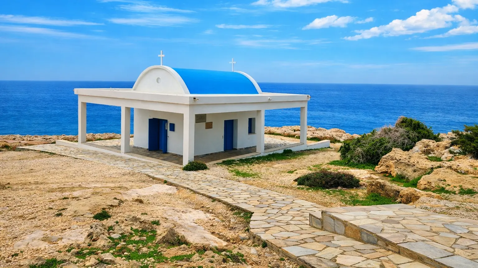 Kościół Agioi Anargiroi nad brzegiem morza, Ayia Napa, Cypr